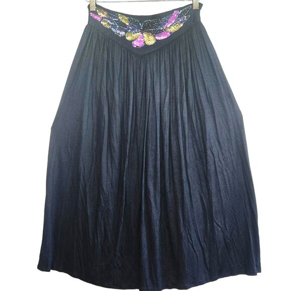 Jane Ashley Dresses & Skirts - Size Medium Vintage Sequin Waist Boho Maxi Skirt Whimsygoth Renfest Vibes